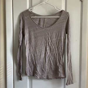 Loft basic grey long sleeve shirt, size XS